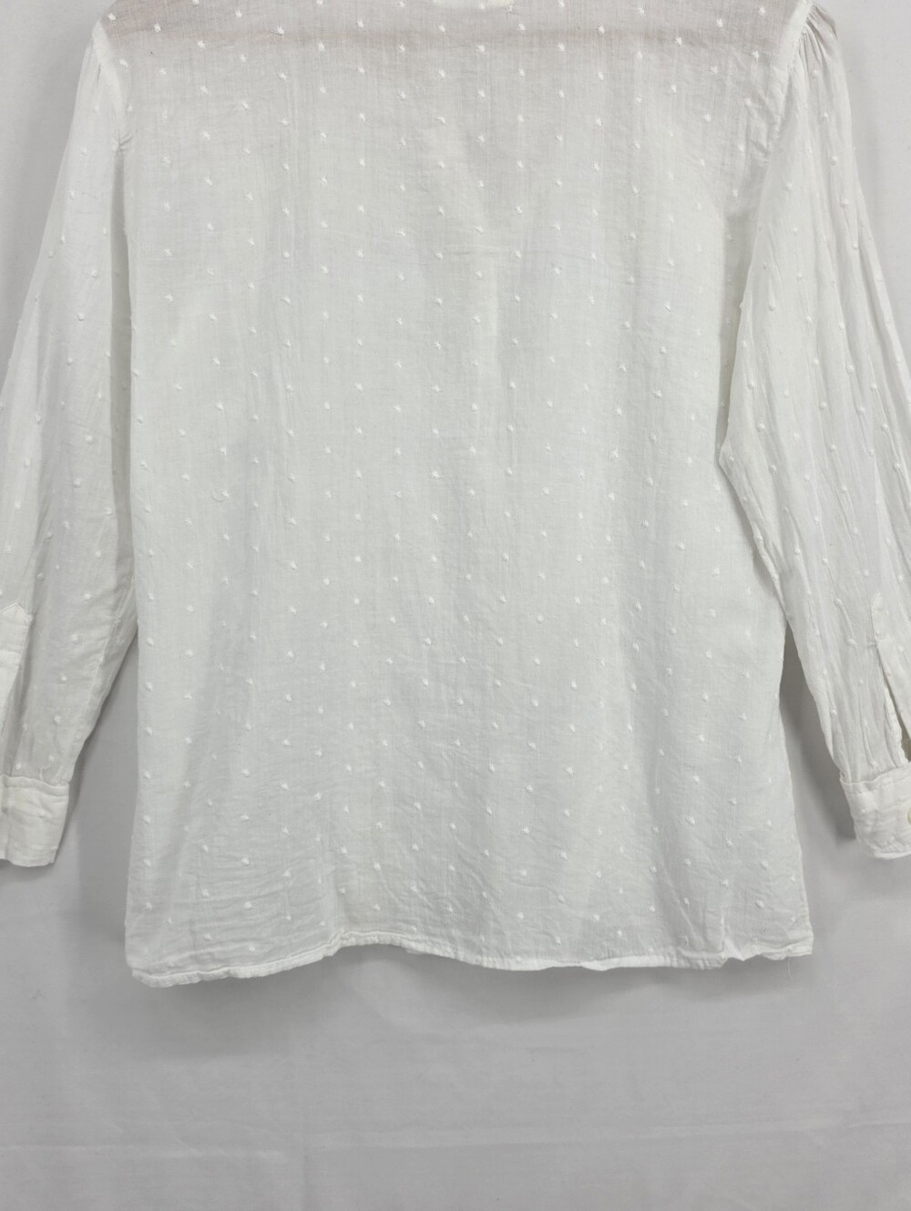 Vintage Old Navy Cottagecore Swiss Dot Lace Pintuck Prairie Blouse Size Medium - Picture 12 of 15